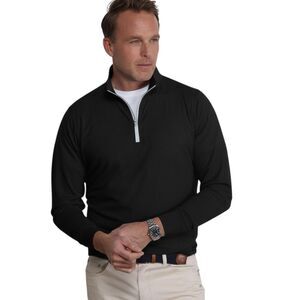 Collars & Co 1/4 Zip Pullover Mens Small Black Performance DriRelease Golf NWT